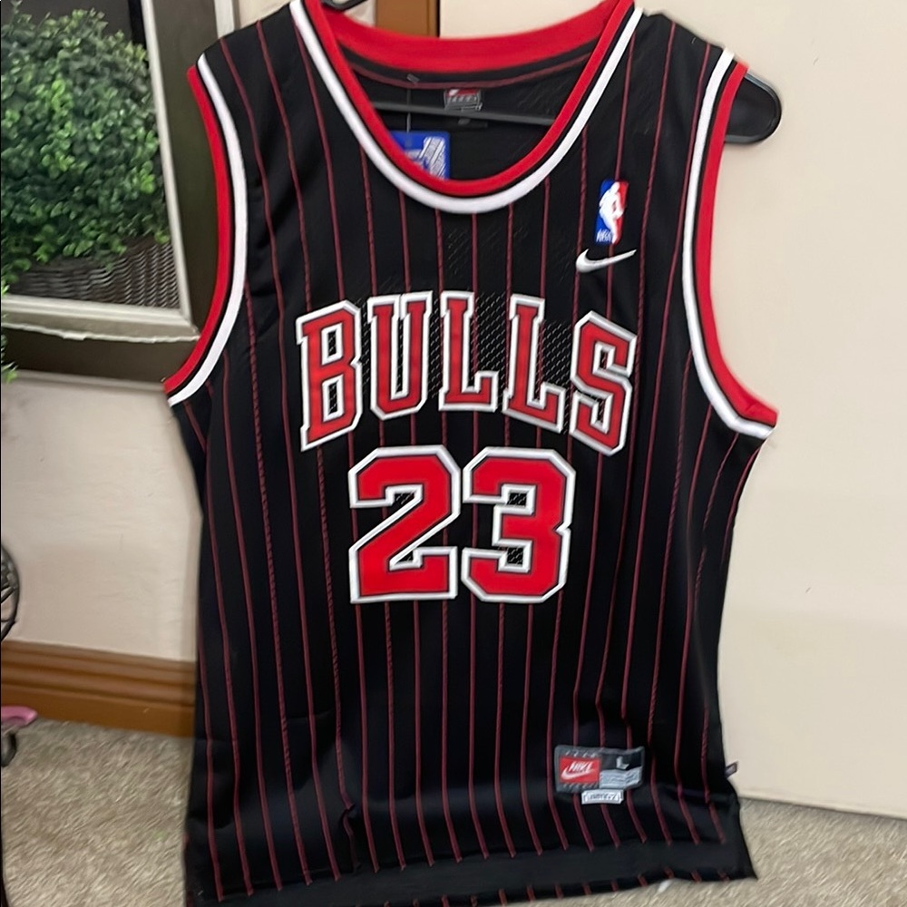 Nike Black and Red Basketball Game Jersey authentic Nike length +2